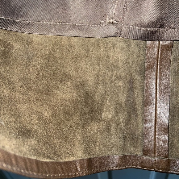 Vintage Lanna Leather Brown Pencil Skirt 10 - Picture 9 of 13